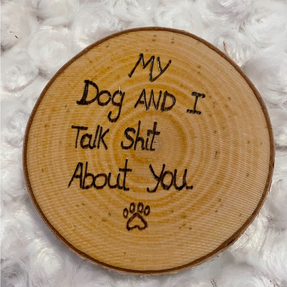 Engraved Wooden Dog Lover Coaster